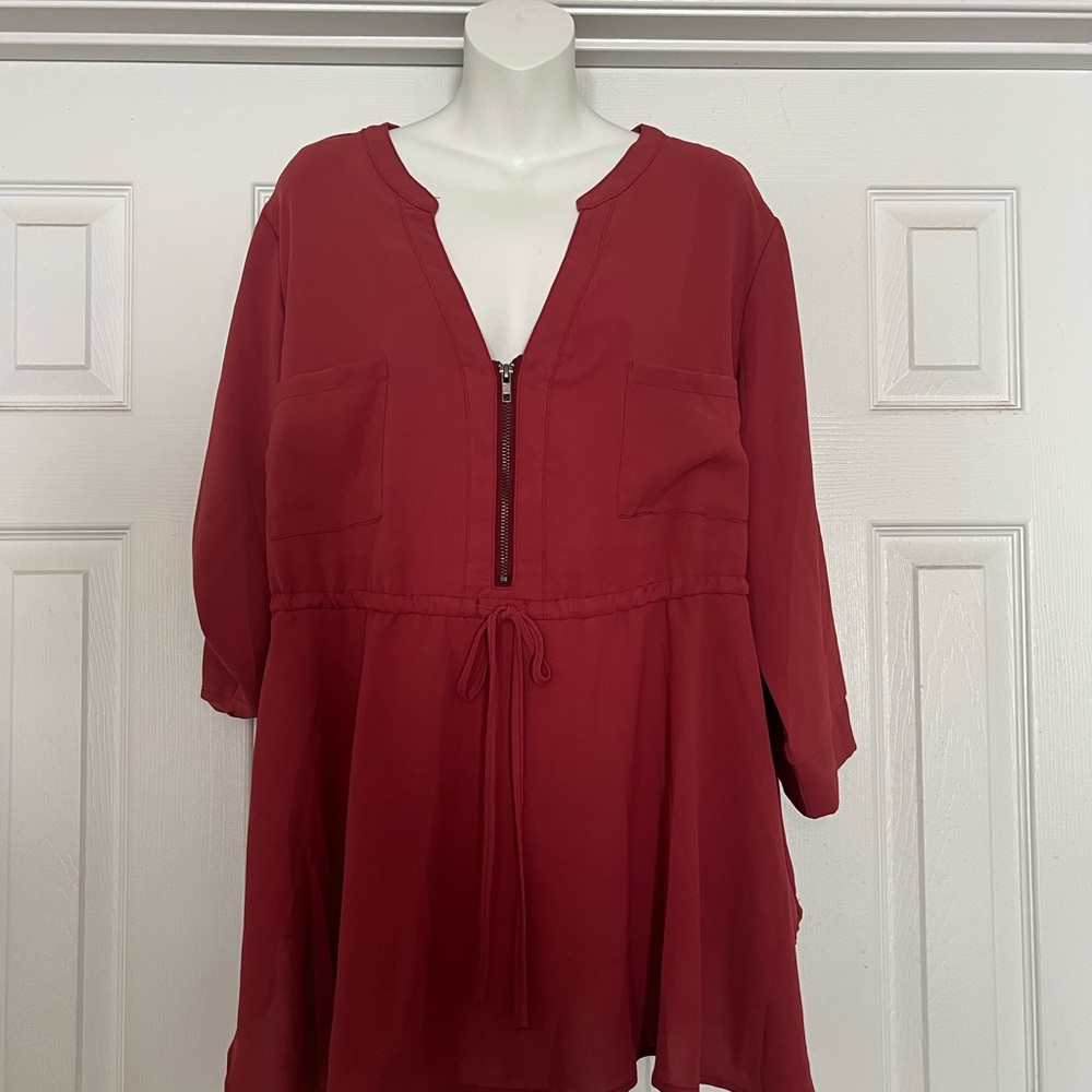 YOINS women’s Mauve Zippered Blouse